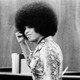 Photo released on April 2, 1971, of Angela Davis raising her fist in court during her 1970 trial in San Rafael, Calif.
AFP/Getty Images